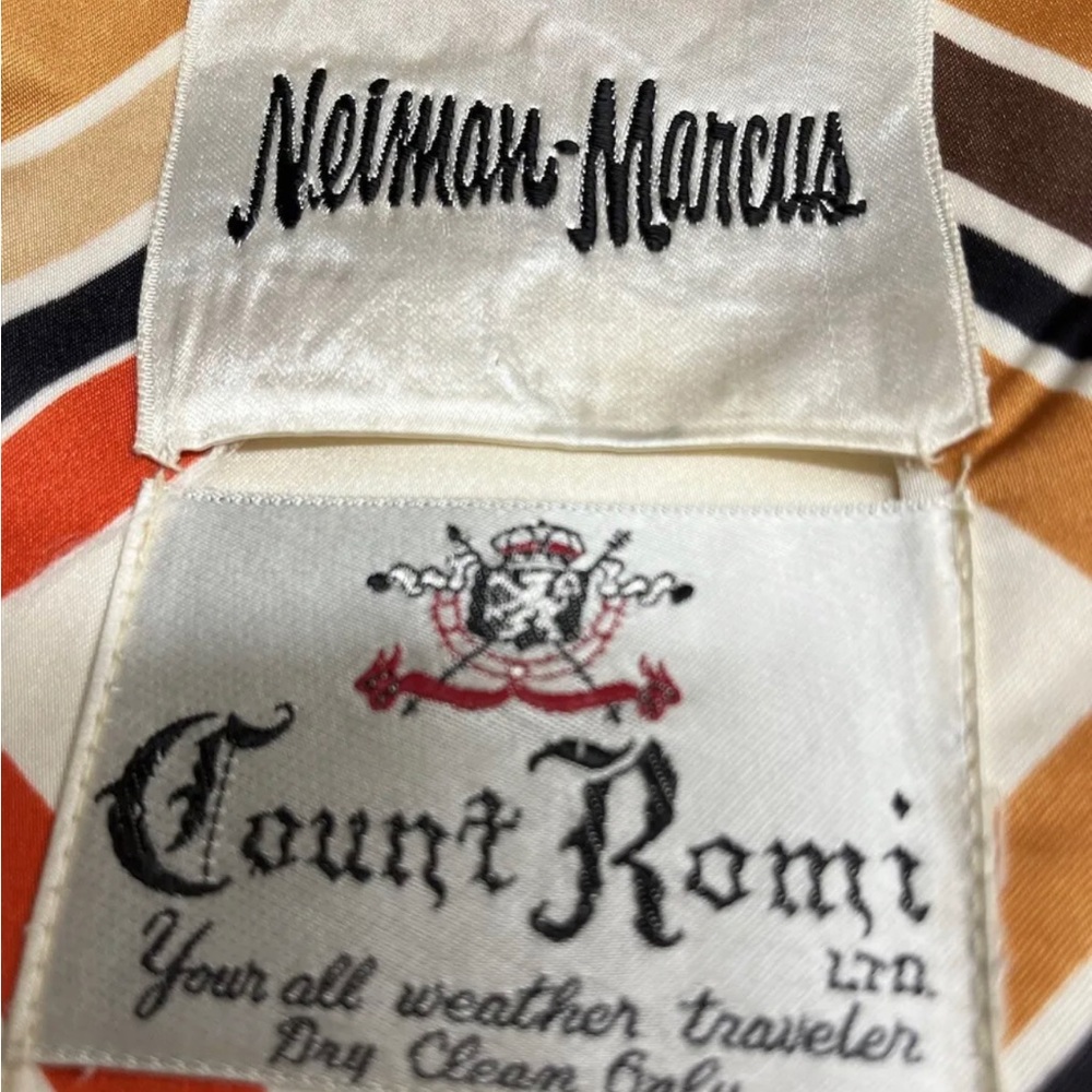 ❤️SOLD❤️ Vintage 1960's Count Romi Coat Neiman Marcus Mod Printed With Belt 6 8 - Picture 8 of 8